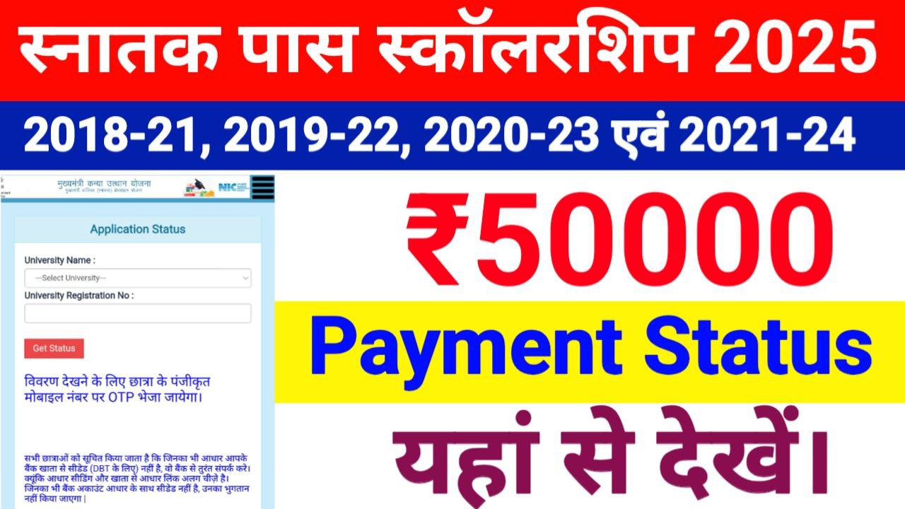 Bihar Graduation Scholarship Payment Status 2025